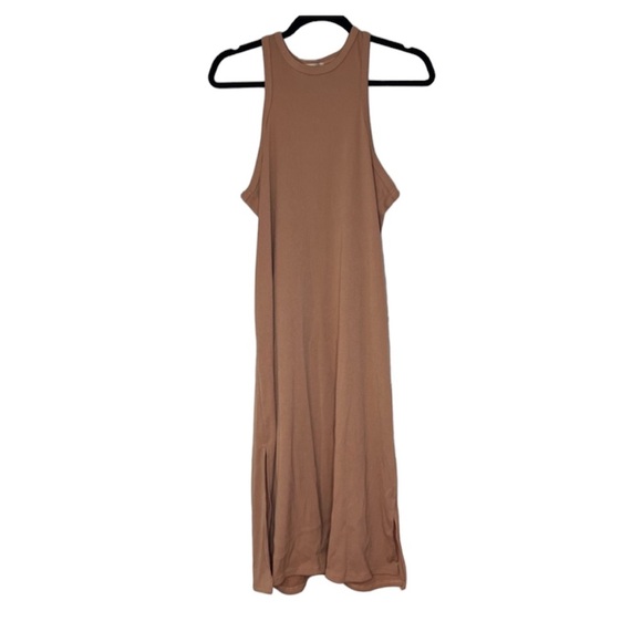 Hopely Bodycon Ribbed Nude Pink Dress Size Large - Picture 1 of 6